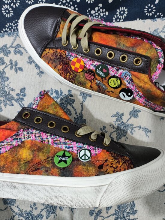 Vans Old Skool Tie-Dye Distressed Badge Low-Top Casual Skate Shoes main image 7